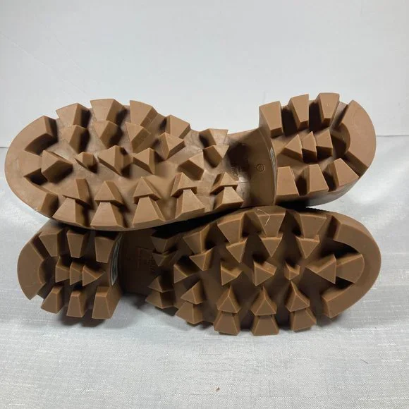 NWOT Schutz Xayane Waterproof Lace-Up Side-Zip Boots, Tan, Womens Sz. 9B - Picture 9 of 12